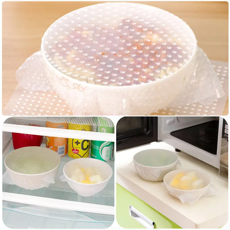 Silicone Wraps Seal Cover Stretch Cling Film Food Fresh Keep Kitchen Tools 71173 1
