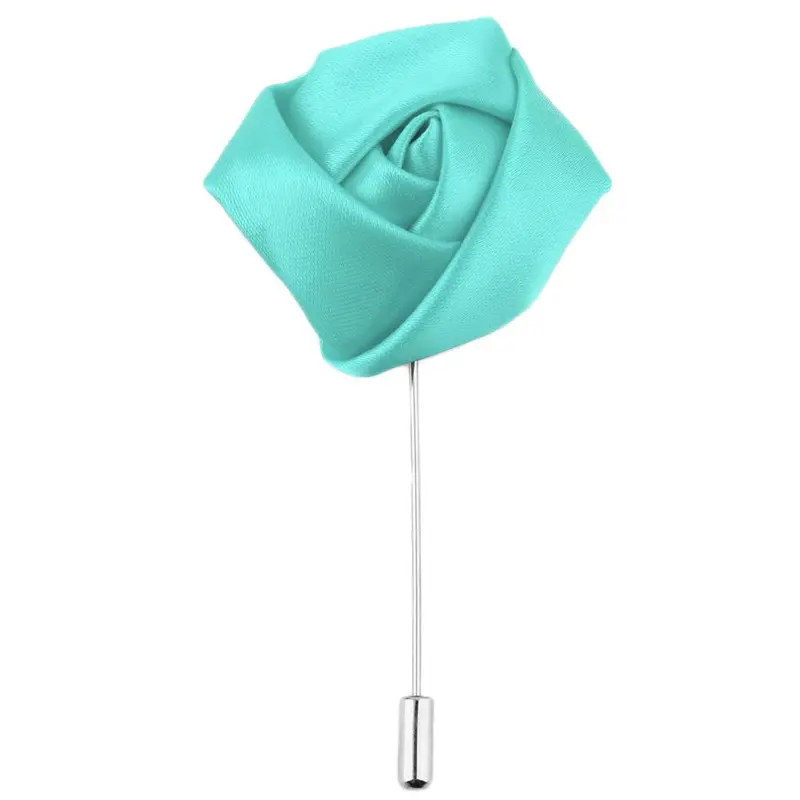 Silk Rose Flower Corsage Grooms Best Boutonniere Pin Wedding Flower M15 Colors 11