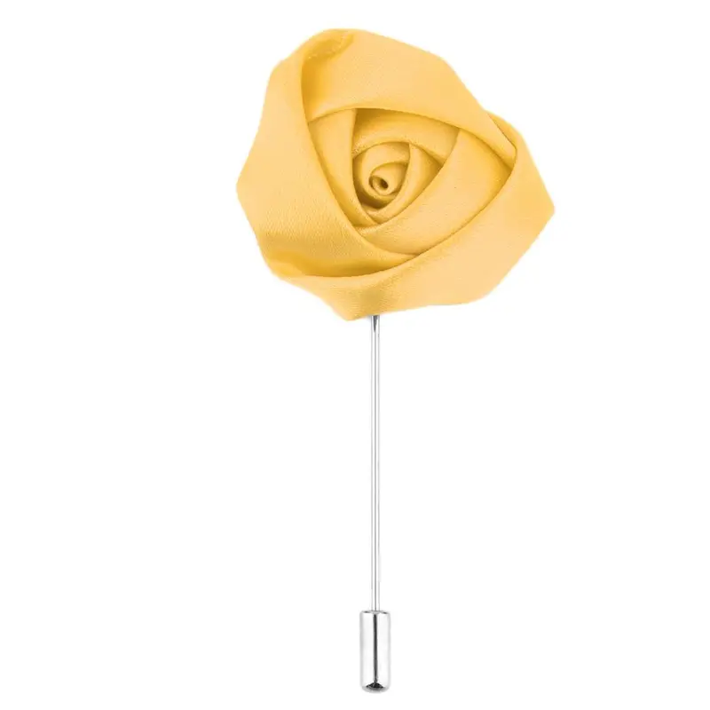 Silk Rose Flower Corsage Grooms Best Boutonniere Pin Wedding Flower M15 Colors 13