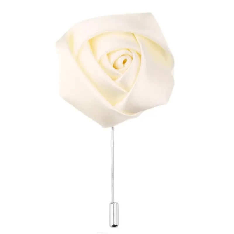 Silk Rose Flower Corsage Grooms Best Boutonniere Pin Wedding Flower M15 Colors 14