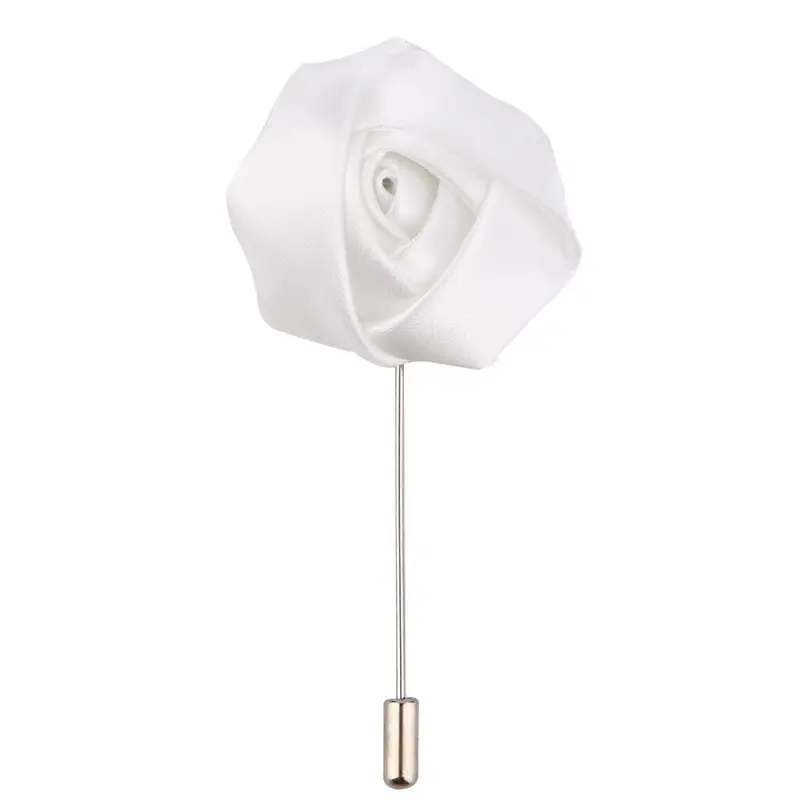 Silk Rose Flower Corsage Grooms Best Boutonniere Pin Wedding Flower M15 Colors 15