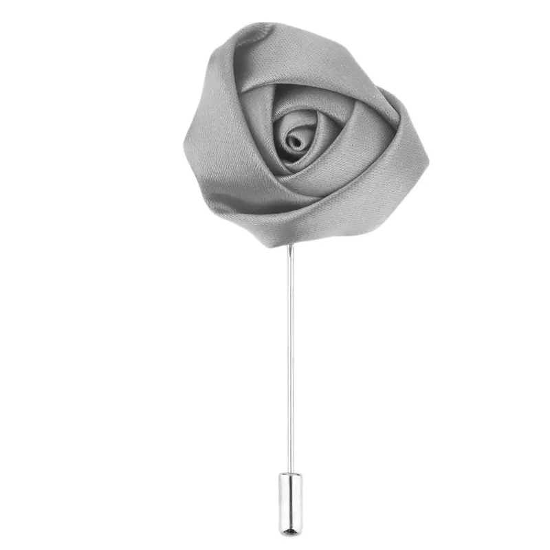 Silk Rose Flower Corsage Grooms Best Boutonniere Pin Wedding Flower M15 Colors 3