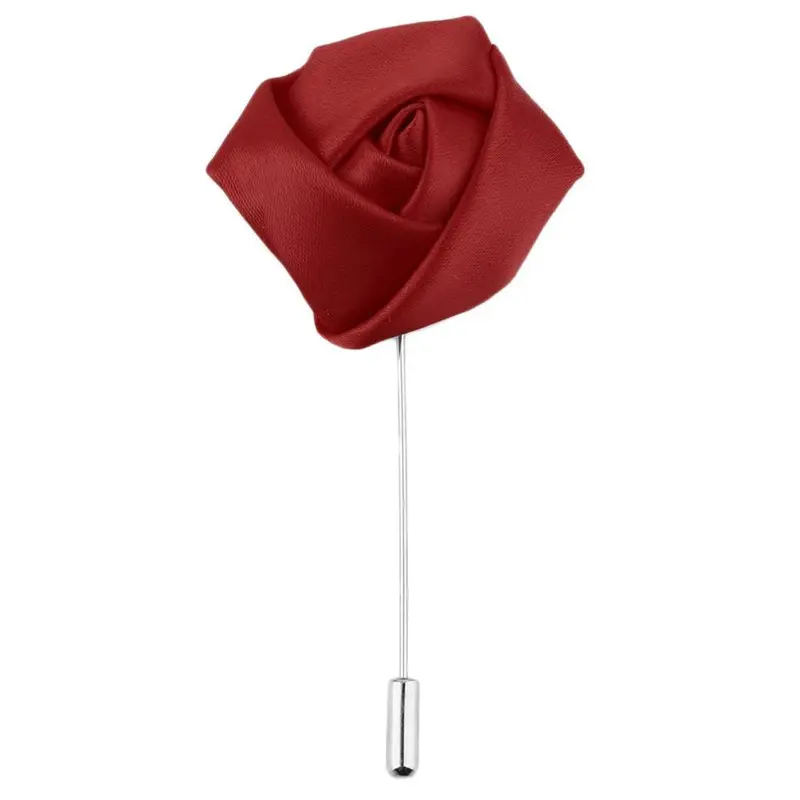Silk Rose Flower Corsage Grooms Best Boutonniere Pin Wedding Flower M15 Colors 6