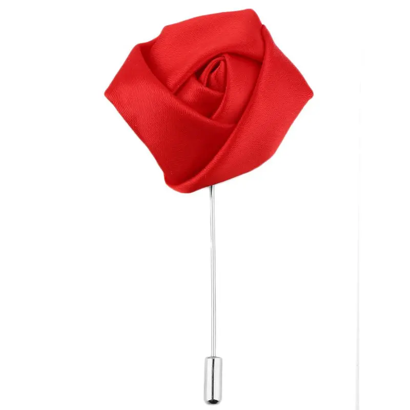 Silk Rose Flower Corsage Grooms Best Boutonniere Pin Wedding Flower M15 Colors 7