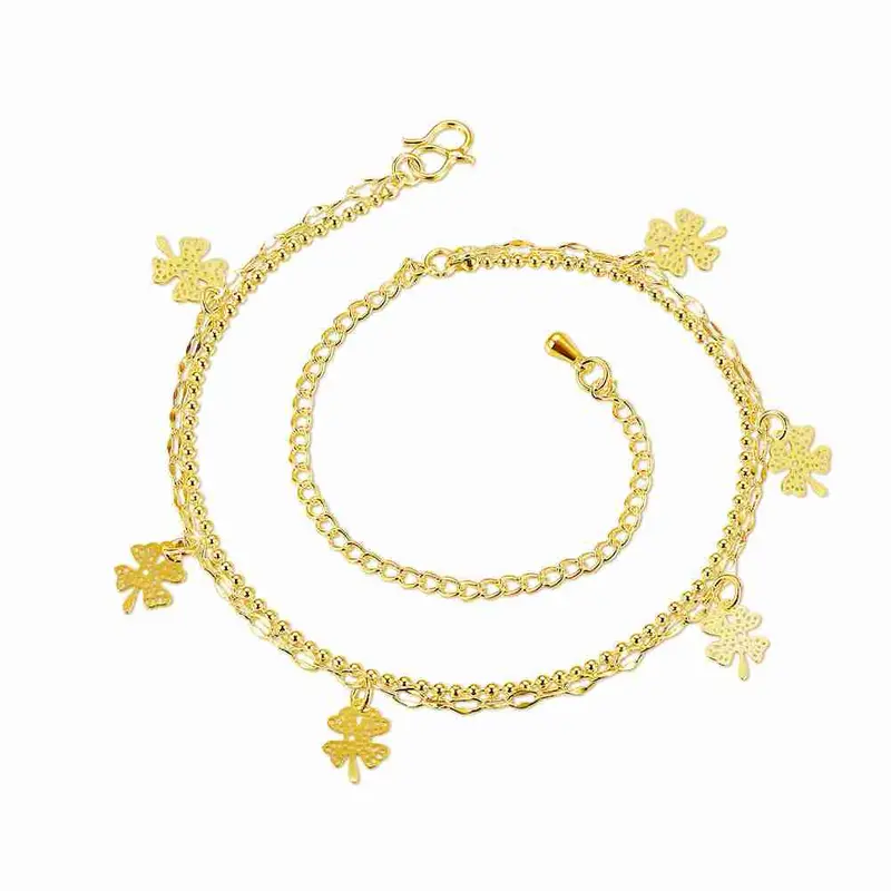 Silver Anklet Double Flower Bracelet On Ankle Margarida Smta 52 1