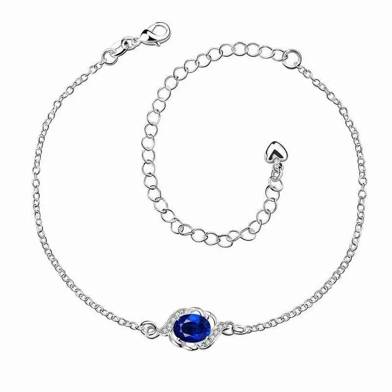 Silver Anklet Oval Simulated Pearl Bracelet On A Leg Jewelry Display 1