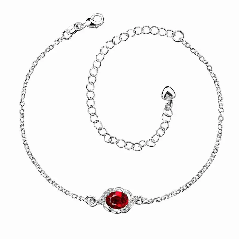 Silver Anklet Oval Simulated Pearl Bracelet On A Leg Jewelry Display 3