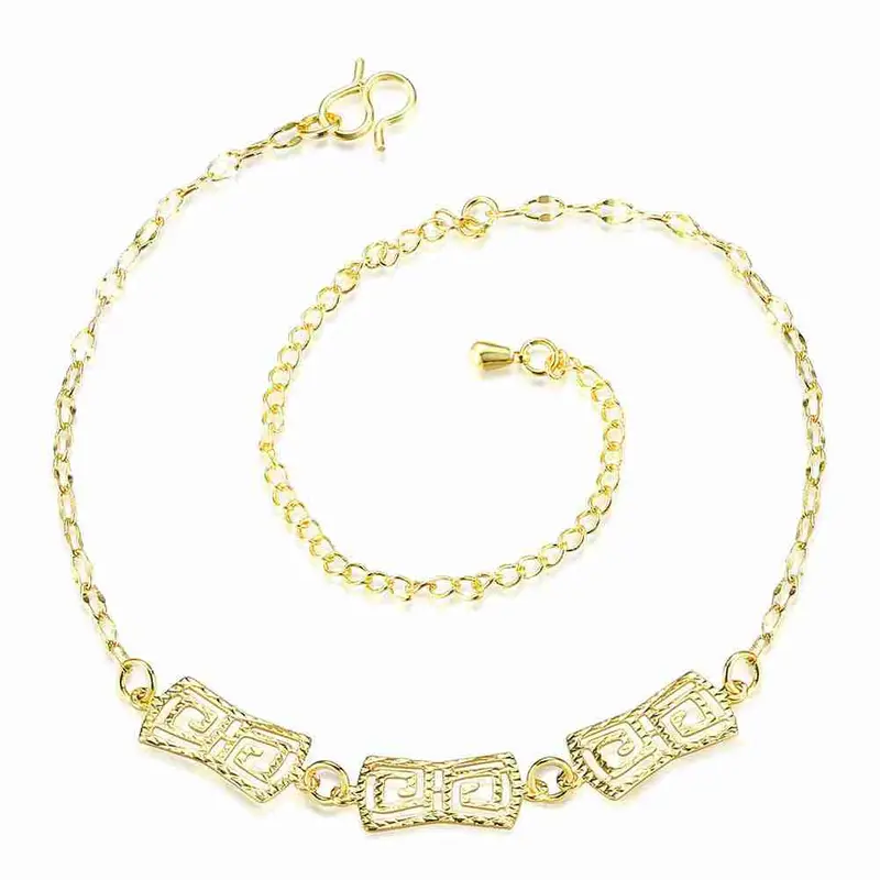Silver Anklets Hollow Rectangle Bracelet On Ankle Bijoux Hba 18 1