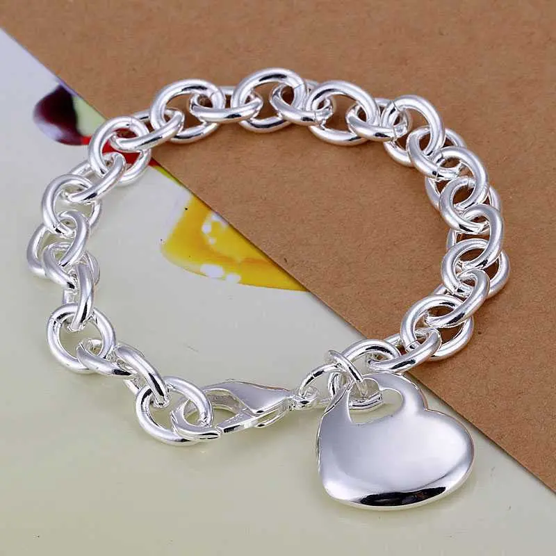 Silver Bracelet Men Heart Center Bracelete Wedding Decoration273 1