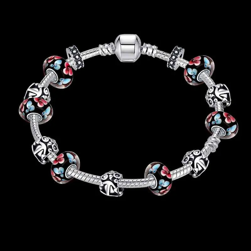 Silver Bracelet Men Starry Dots Pulseras Hombre Charms Pfdh 38 2