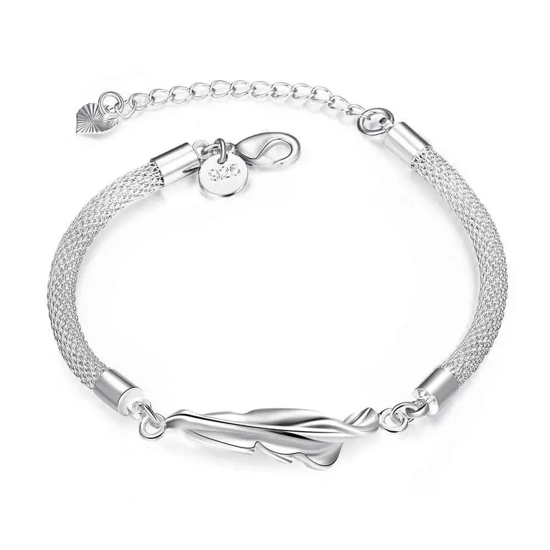 Silver Bracelets Amp Bangles Feather Pulseira Sport361 1