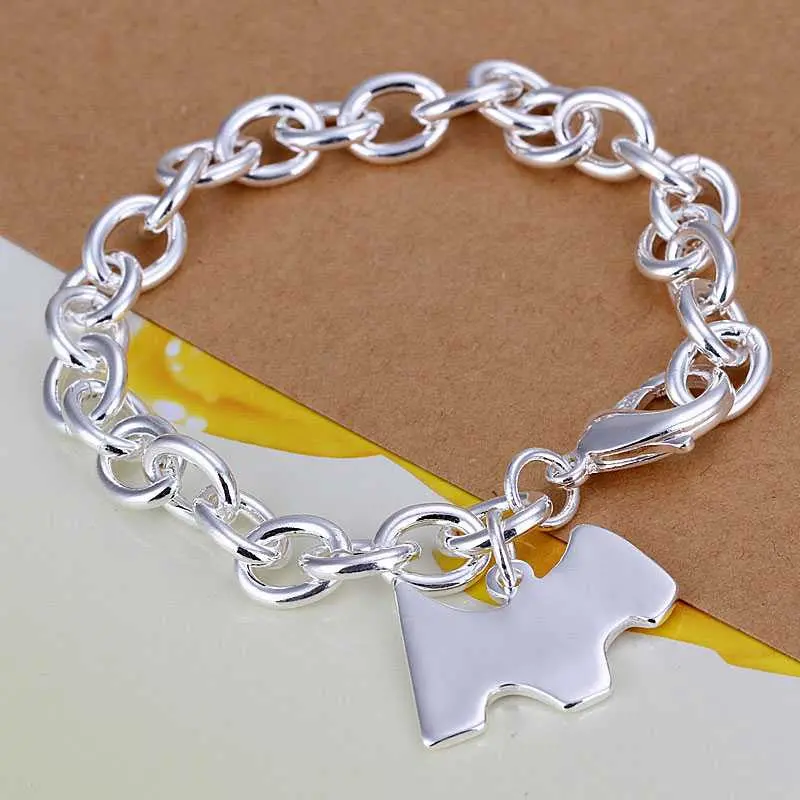 Silver Bracelets Bangles Dog Tag Pulseras Mujer Joias271 1