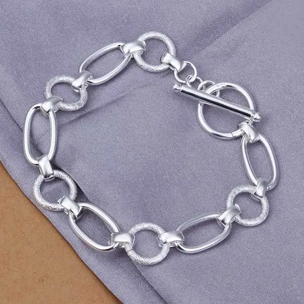 Silver Braceletsilver Plated Jewelrysanding Circle To Bracelet322 1