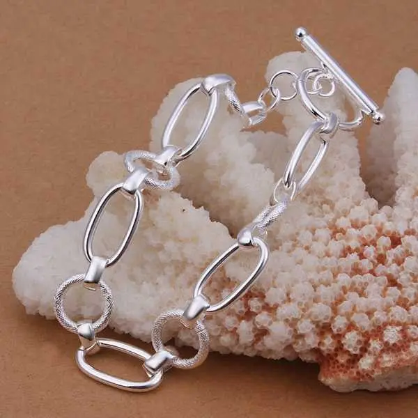 Silver Braceletsilver Plated Jewelrysanding Circle To Bracelet322 2