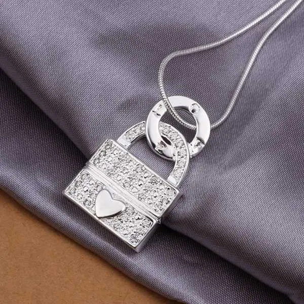 Silver Choker Necklace Heart Lock Bisuteria Wedding Decoration165 1