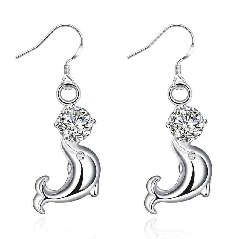 Silver Clip On Earrings Austria Crystal Flower Drop Cufflinks Hand Madeball 242 1