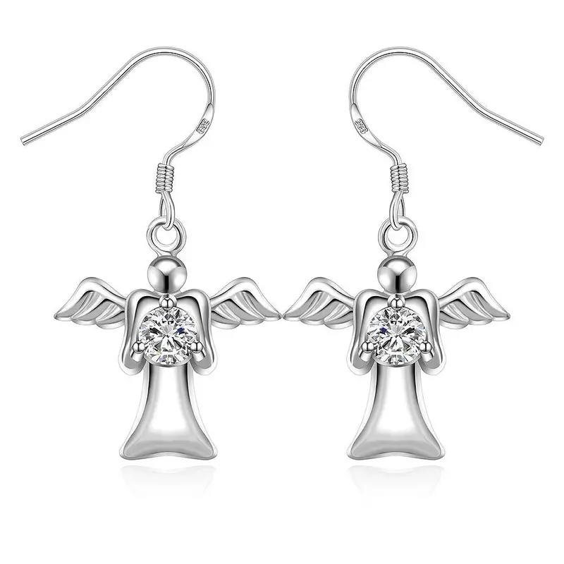 Silver Clip On Earrings Austria Crystal Flower Drop Cufflinks Hand Madeball 242 2