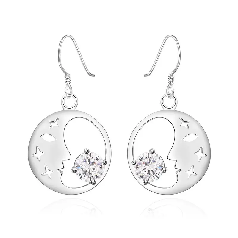 Silver Earing Insets Moon Drop Pendientes To Us Bear Diy 212 1