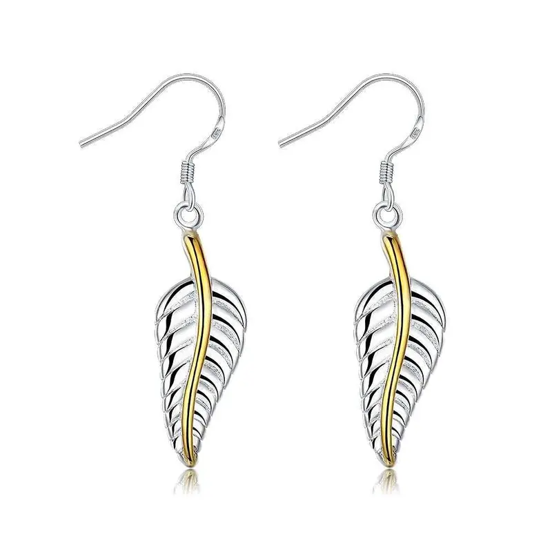 Silver Earing Leaf Drop Oorbellen Wedding Jewelry 273 1