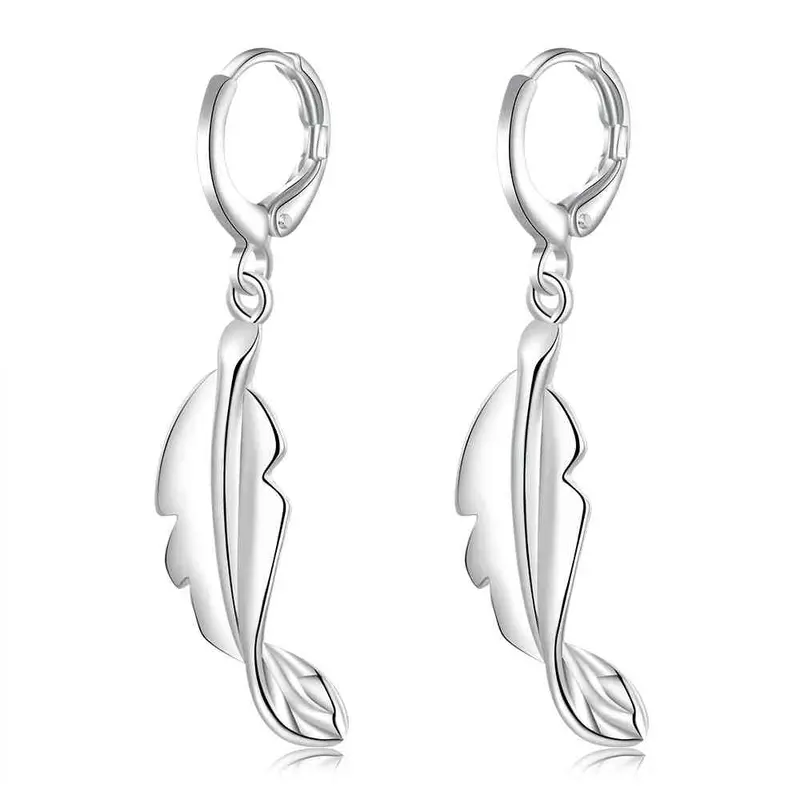 Silver Earing Leaf Drop Oorbellen Wedding Jewelry 273 3