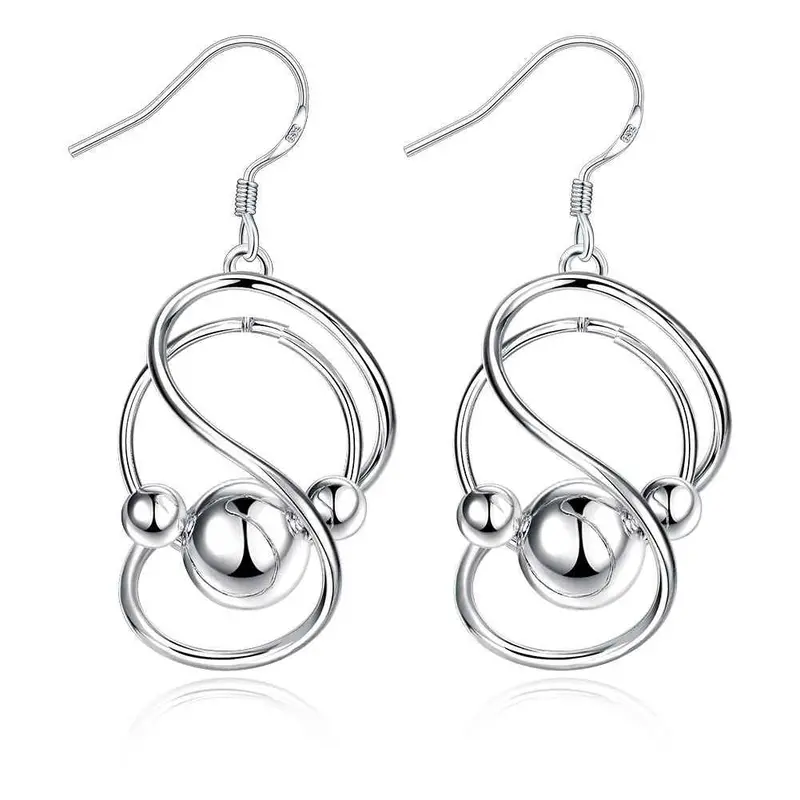 Silver Earings Double Plantain Drop Oorbellen Diy 2 5 1