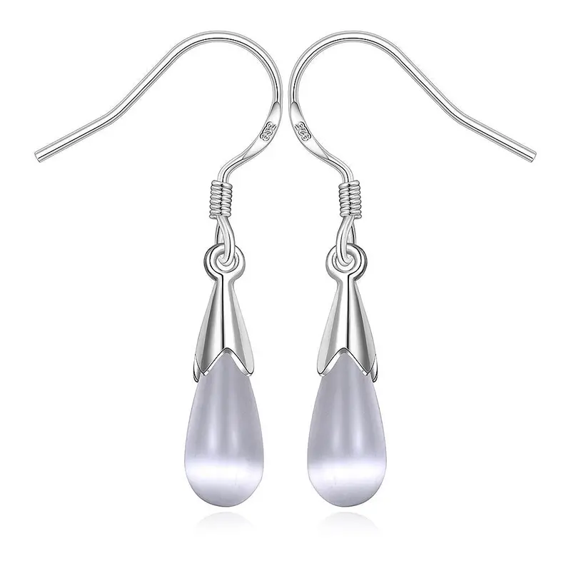 Silver Earings Jewelry Hollow Weave Flower Drop Cufflinks Jewelry European Style 382 2