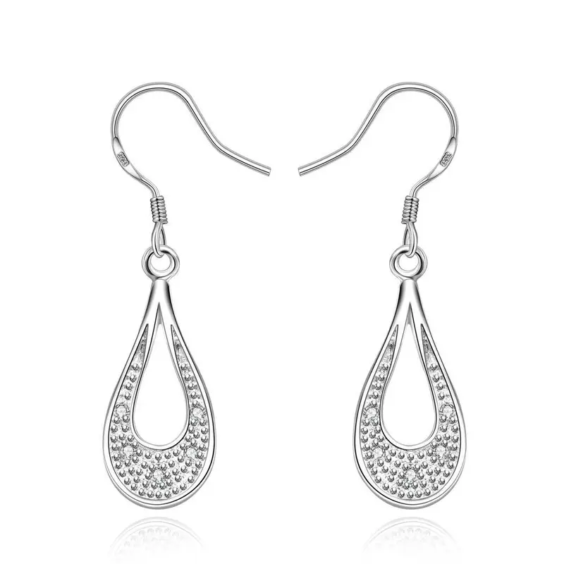 Silver Earings Jewelry Inlaid Drop Cufflinks Charm 236 1