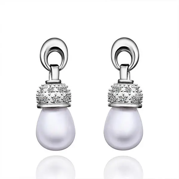 Silver Earrings Beads Imitation Pearl Stud Pendientes Bijoux 263 1