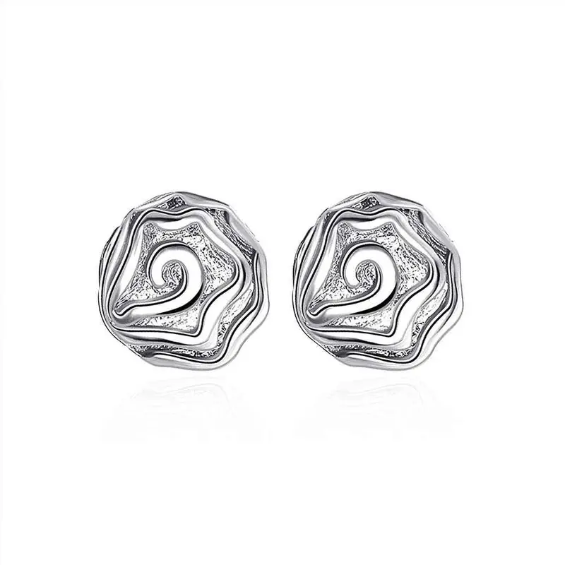 Silver Earrings Cute Rose Stud Orecchini S In Euros 1
