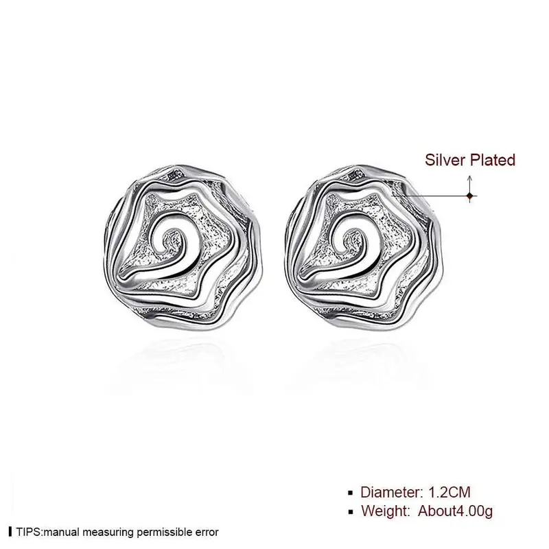 Silver Earrings Cute Rose Stud Orecchini S In Euros 2