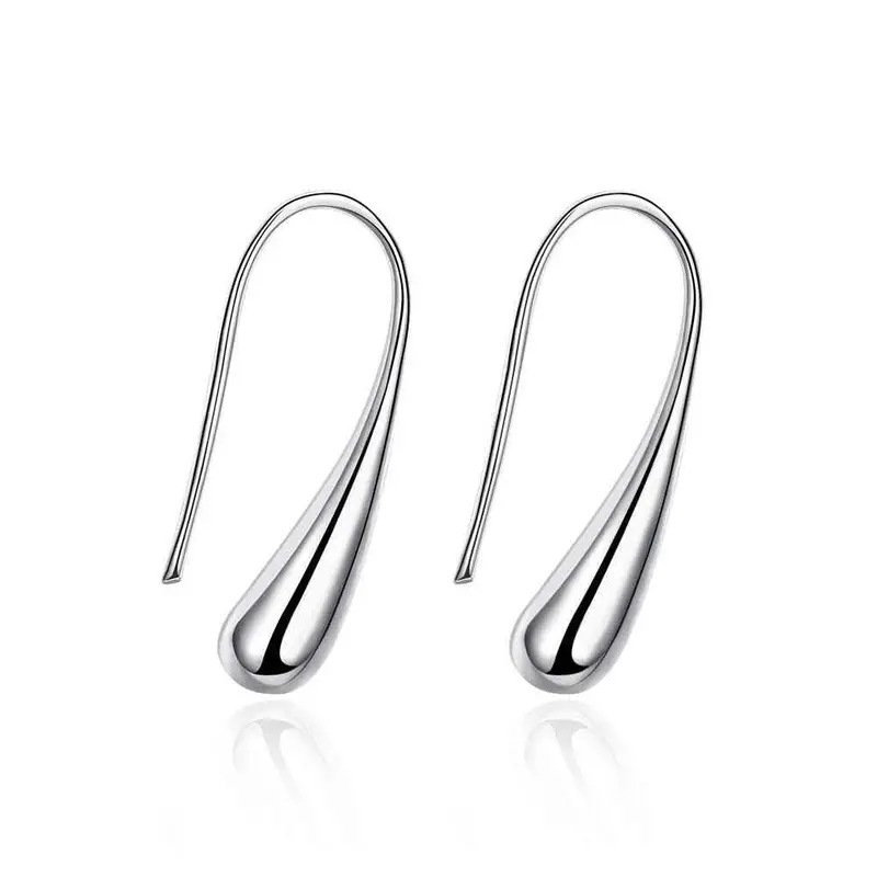 Silver Earrings Water Drop Pendientes Jewelry   4 1