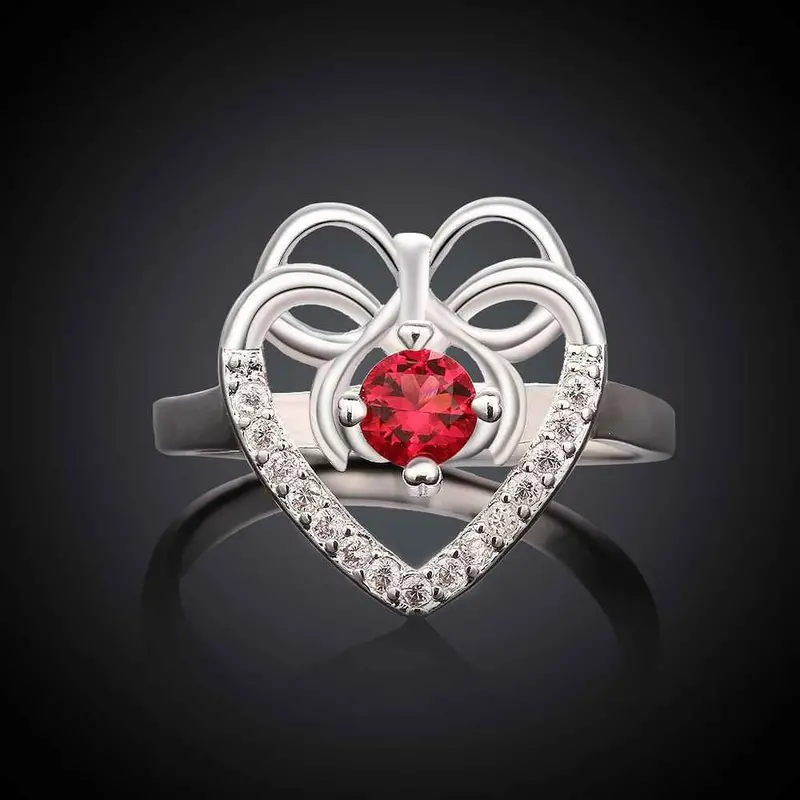 Silver Engagement Ring Butterfly Xuan Heart Anillos Bear Hand Madeball1 5 1