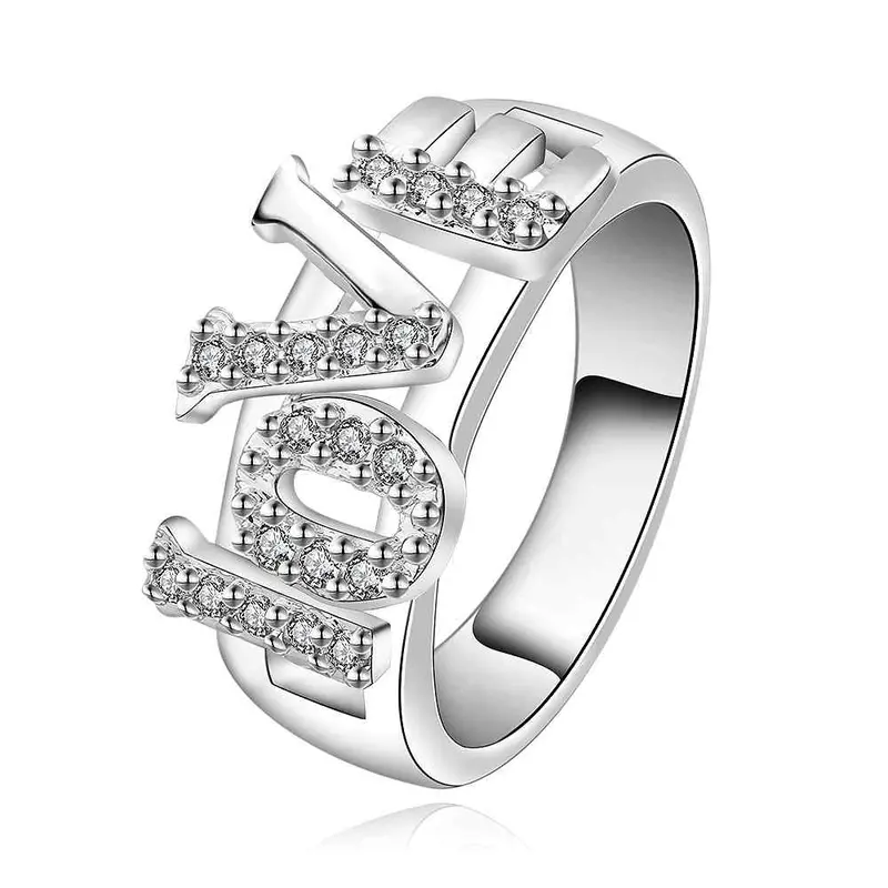 Silver Engagement Rings Love Words Up And Down Aneis 86 2