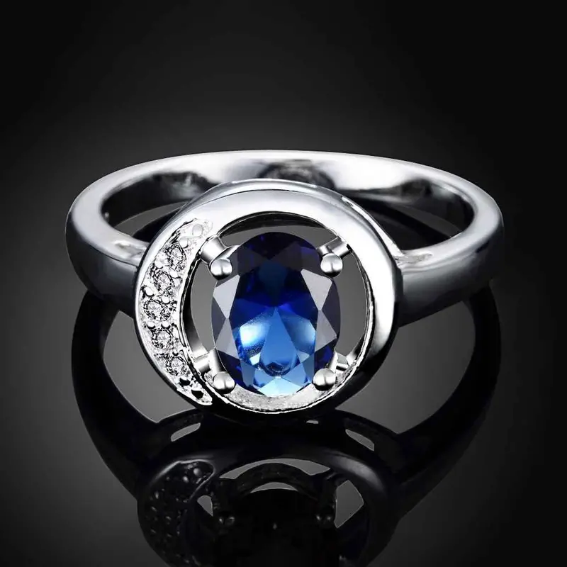 Silver Engagement Rings Oval Stone Hollow Package Ring Men Collier Plastron Femme338 11