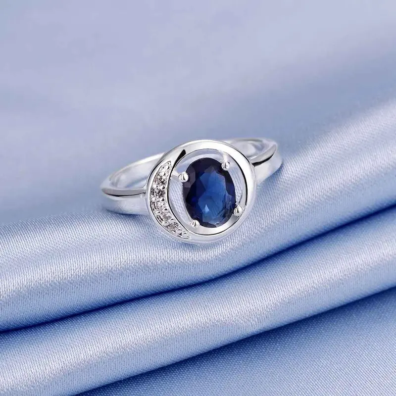Silver Engagement Rings Oval Stone Hollow Package Ring Men Collier Plastron Femme338 13