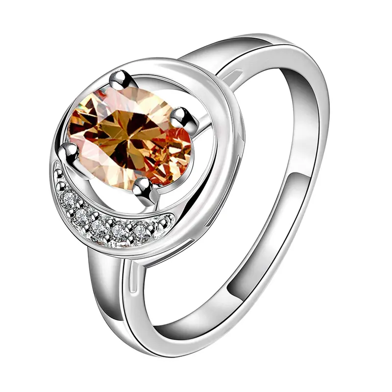 Silver Engagement Rings Oval Stone Hollow Package Ring Men Collier Plastron Femme338 3