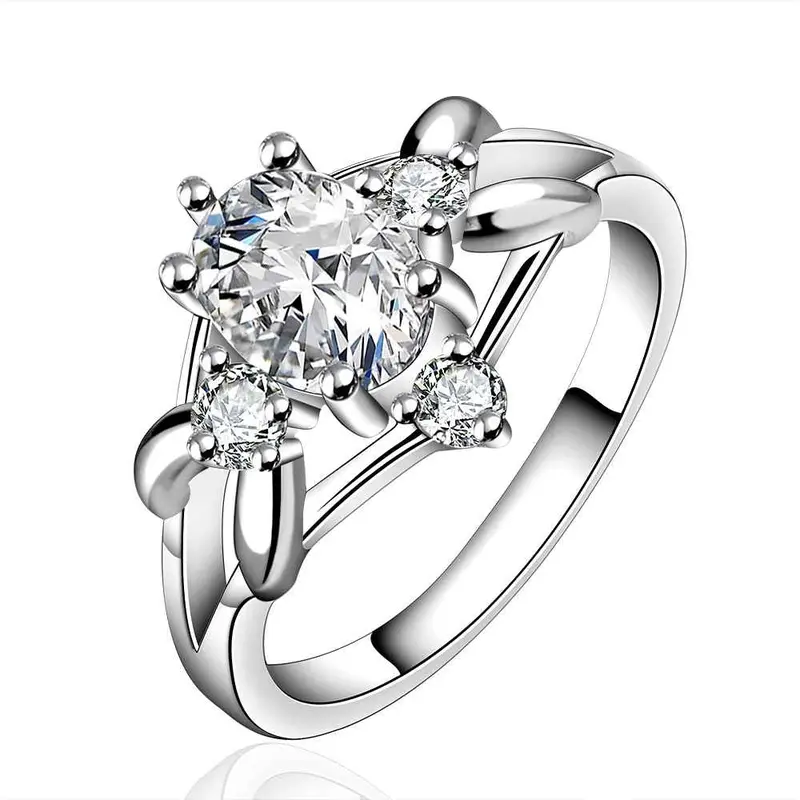 Silver Finger Ring White Orange Stone Crystal Rings The Lord Of Rings Silver Plated Ring 641 2