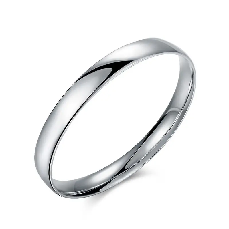 Silver Friendship Bangle Glossy Oval Women Bracelet Hand Madeball Smtb169 1