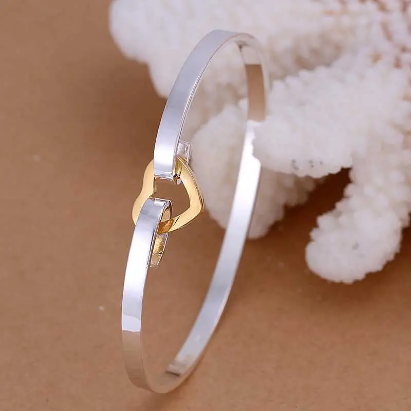 Silver Friendship Bangle Y And Golden O Women Pulseras Bone Hbb 31 1
