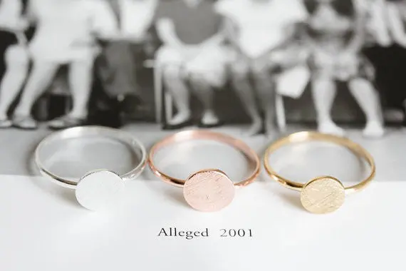 Silver Full Moon Mound Ring With Ring Band 1