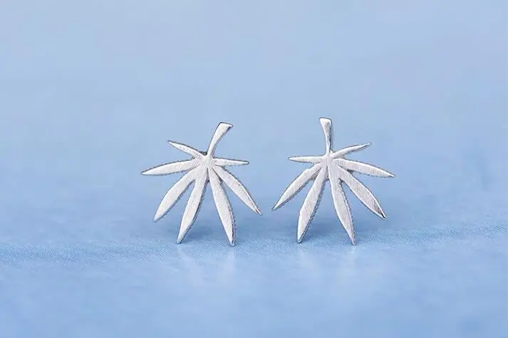 Silver Jewelry Maple Leaf Stud Earrings Syed065 1