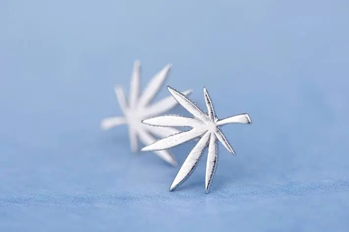 Silver Jewelry Maple Leaf Stud Earrings Syed065 2