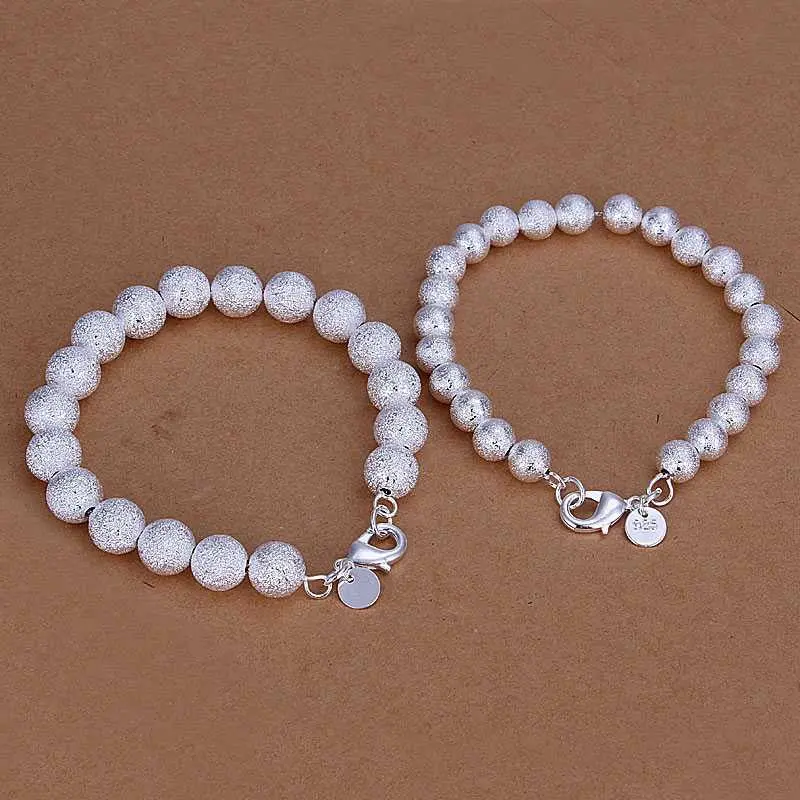 Silver Jewelry Set 14M Beads Bracelet Necklace African Jewelry Set Margarida 38 5