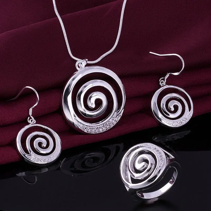 Silver Jewelry Set Whirlwind N+E+R African Jewelry Set Collier Plastron Femme 22 1
