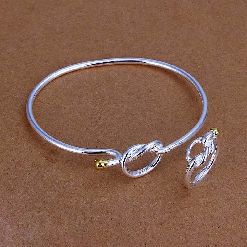 Silver Jewelry Sets Glossy Circle Bangle&Ring Sets Jewelry European Style 85 1