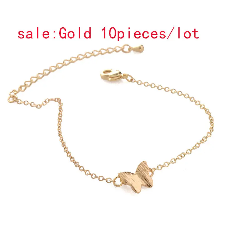 Silver Ladies Bracelets Simple Butterfly Charm Bracelets Animal Insect Bracelet 10Pcs30pcs-B015 1