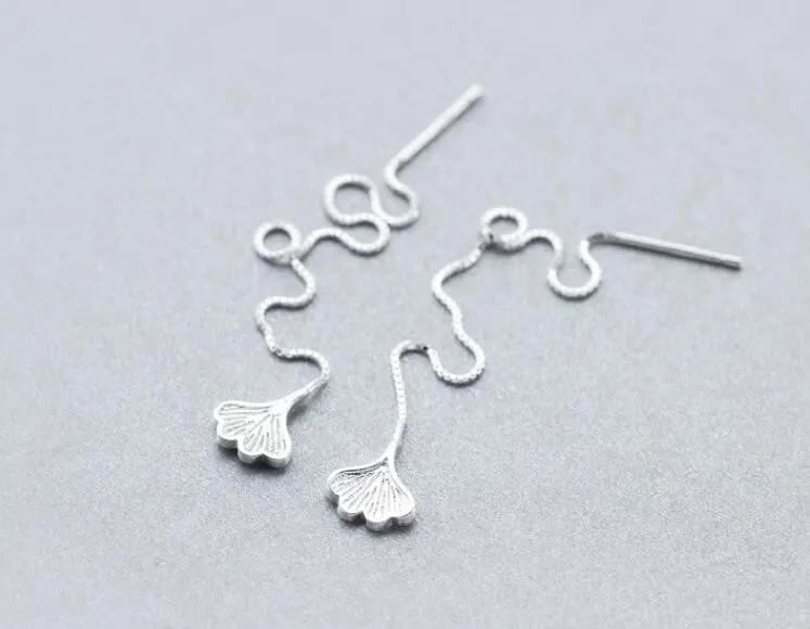 Silver Leaf Earrings Long Chain Earrings Wedding Gifts Syed101 2