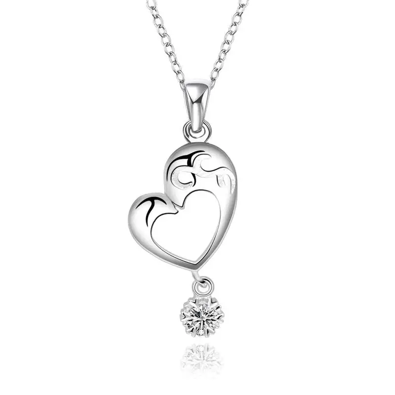Silver Necklace Women Purple Stone Heart Perfume Women Jewellery2 4 3