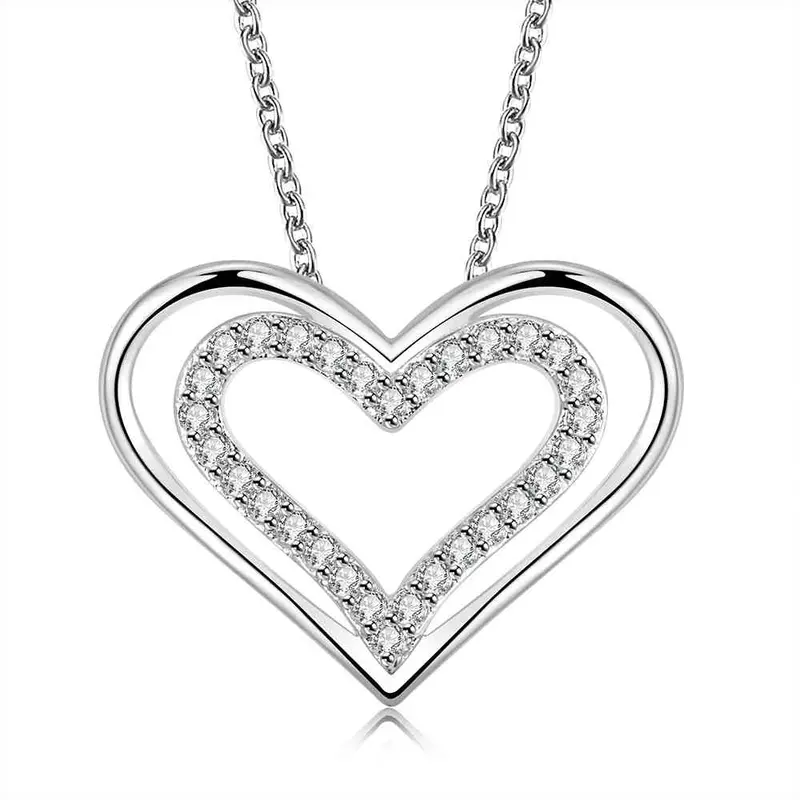 Silver Necklace Women Purple Stone Heart Perfume Women Jewellery2 4 5