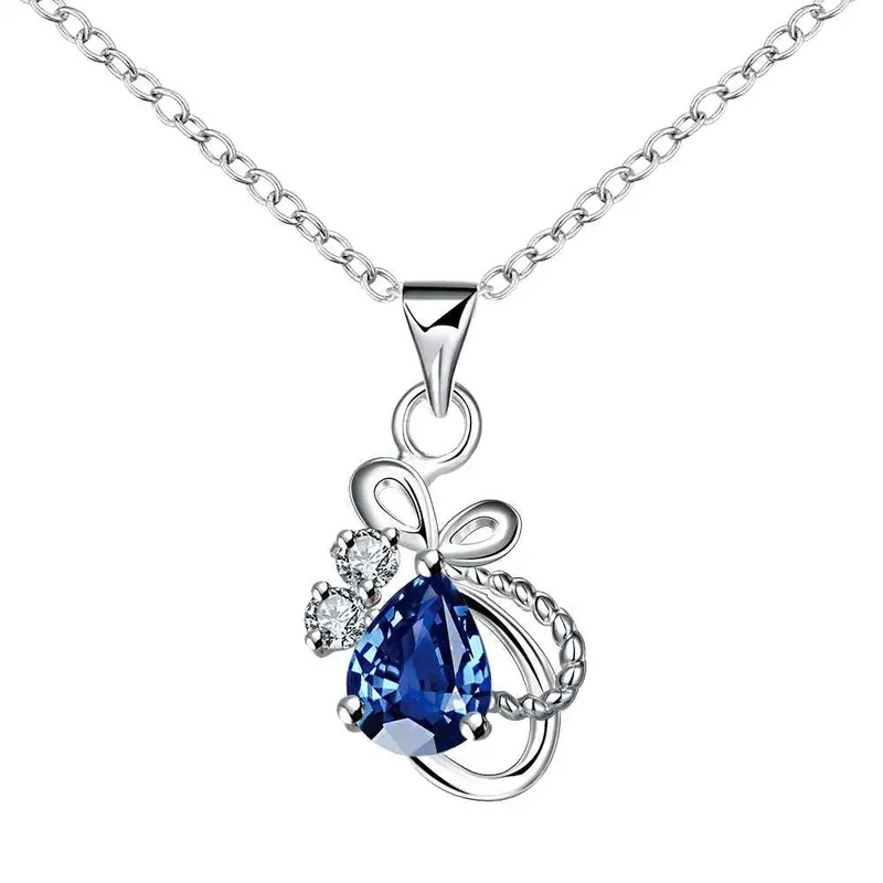 Silver Pendant Insets Bow Patek Elegant365 1